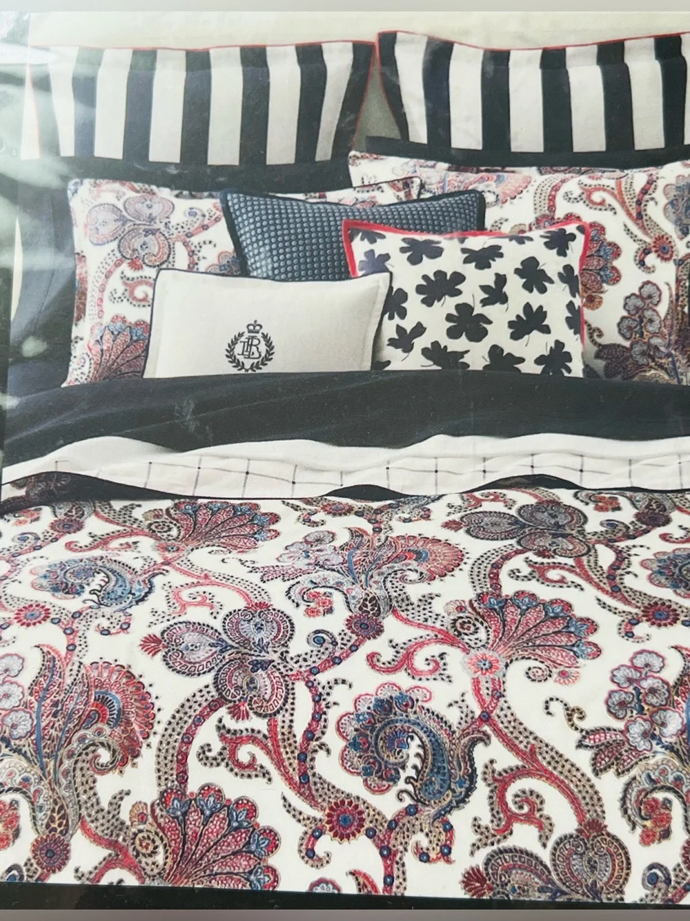 NWT❤️Lauren Ralph Lauren Carter Multi Paisley 3 Pc Full/Queen Duvet Cover Set